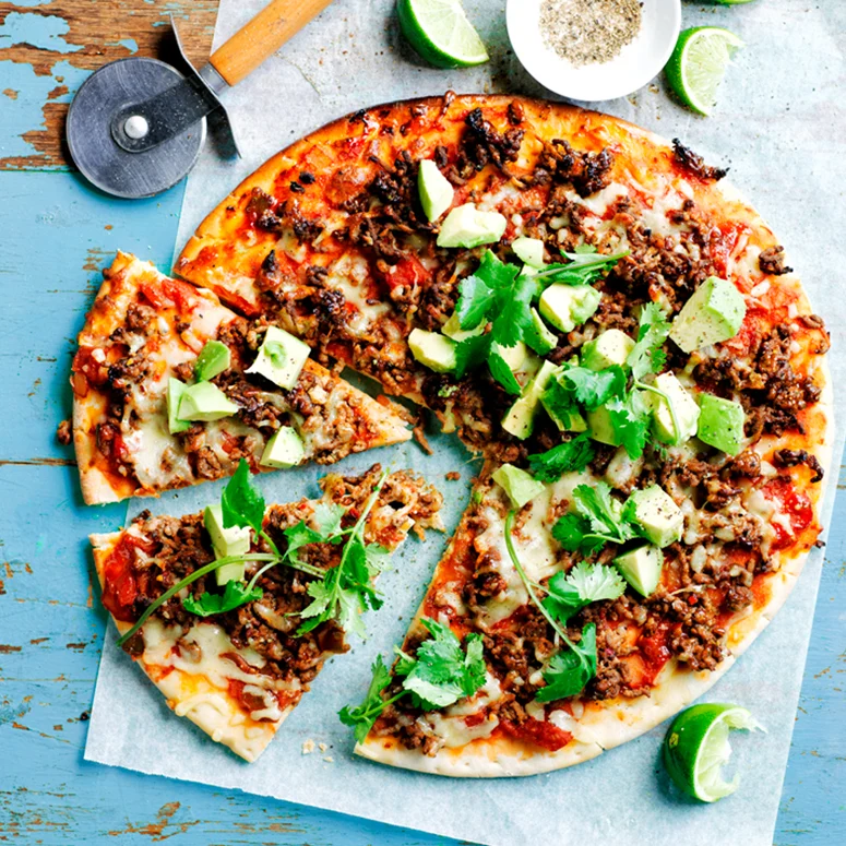 mexican beef barbecue pizza