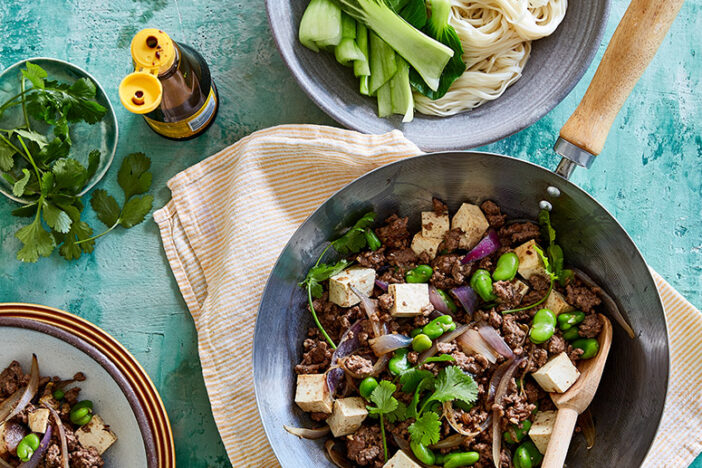 beef mince bowl with asian greens 775